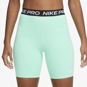 NEW! Nike Pro High Waisted Mint Green Tight Fit Shorts Women's Size XS